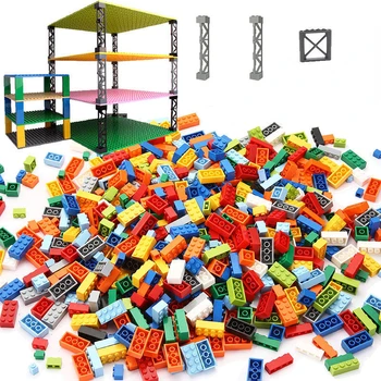 Compatibil mici particule de asamblare blocuri pe o singură față, față-verso city road etaj jucărie piese