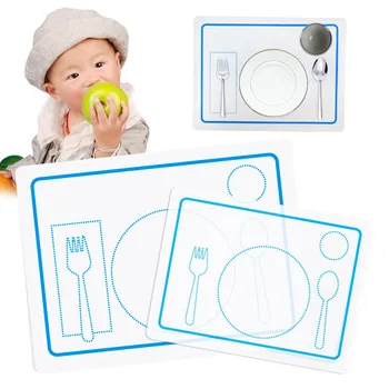 Copilul Montessori Silicon Placemats Copil Silicon Alimentar Mat Tacamuri Tava De Feluri De Mâncare Pentru Copii Mai Devreme De Învățământ Jucării Didactice
