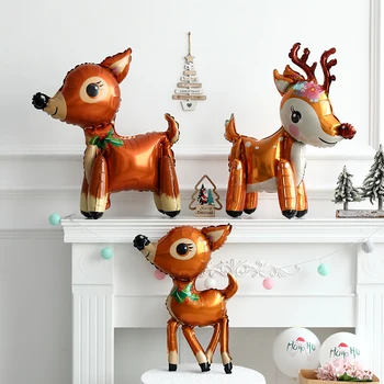 Crăciun 3D Elk Baloane Folie Moș Crăciun Crăciun Fericit Decoratiuni Pentru Casa 2023 Crăciun Ornament Crăciun Navidad