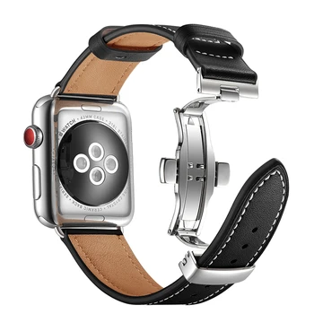 Curea din piele Pentru Apple watch 4 banda de 44mm 40mm iwatch 4 uita-te la seria 4 3 42mm 38mm bratara Watchbands Încheietura Curea