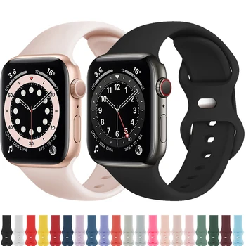 Curea din silicon pentru Apple Watch Band 45/44/42mm Watchbands 41/40/38mm Smartwatch Cauciuc Brățară Sport pe iWatch Series76543