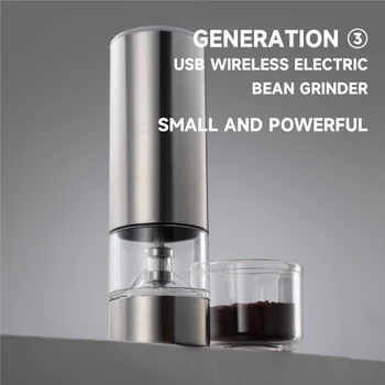 De Cafea Electric Polizor Portabil de Încărcare USB Smart Touch boabe de Cafea Rasnita Inox Cereale Grosier de Slefuire Mașină