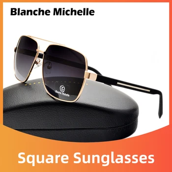 De înaltă Calitate Pătrat Bărbați ochelari de Soare Polarizat UV400 Ochelari de Soare Barbati de Conducere Ramă de Aur Retro ochelari de soare oculos 2022 Cu Cutie