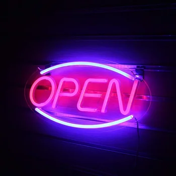 Deschide Semn De Neon Lumina Pe Perete Cuvântul Semne Afaceri Magazin-Bar Club De Decorare Perete Comerciale De Iluminat, Becuri De Neon Colorate