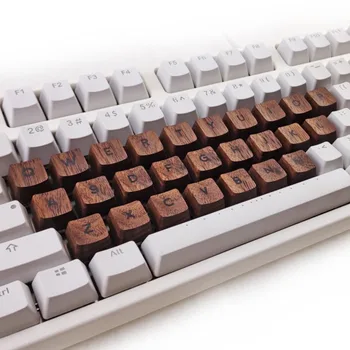 Din Lemn masiv cu iluminare Taste Cherry Mx Comuta Tastatură Mecanică de Gaming Personalizate OEM Profil de Nuc Negru din Lemn Tasta Caps