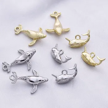 Diy bijuterii de luare 50pcs/lot de animale desene animate de Balenă, delfin forma aliaj plutitoare medalion farmecele se potrivesc cercei/îmbrăcăminte accesorii
