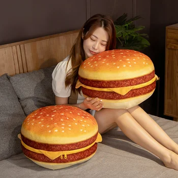 Drăguț Nou Simulare Creatoare Burger De Pluș, Perne Moi Umplute Hamburger Pernă De Pluș Cameră Decor Cadou Pentru Prieteni