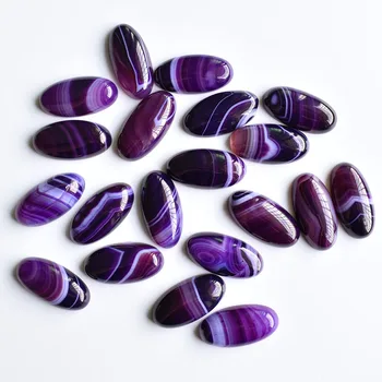 En-gros 20buc/Lot de moda de înaltă calitate Naturale dungă violet onix oval cabochon margele pentru a face Bijuterii 15x30mm gratuit