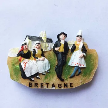 Franța, Bretania, dans popular, de trei-dimensional de colectare, autocolante magnetice, frigider, autocolante, creativ turistice souven