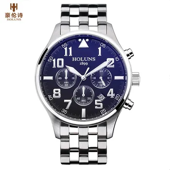 Holuns mens ceasuri de top de brand de moda de lux, oameni de afaceri Cuarț ceas din Oțel Inoxidabil rezistent la apa ceasuri de mana