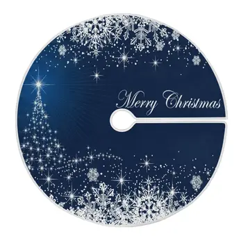 Iarna Albastru Fulgi De Zăpadă Pom De Crăciun Fusta Acasă Decorare Mare Copac Rotund Mat Crăciun Ornament An Nou Fericit Consumabile Partid
