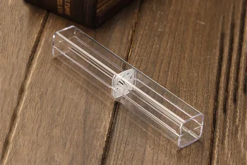 Ieftine 10buc/lot cristalul transparent de plastic pen cutie cutie cadou stilou metalic cutie de plastic transparent caz creion