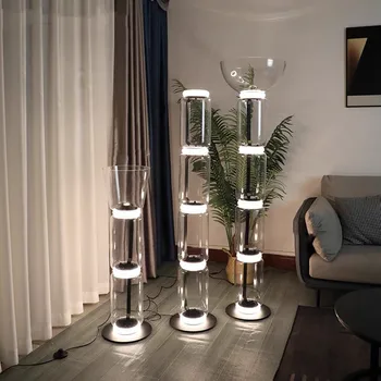 Italia Design luciu Nordic Luminos Podea cu LED-uri Lumini de Interior Camera de zi Dormitor Decor Stand de Iluminat Moderne de Sticlă Grele Lampa de Podea