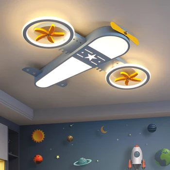 LED-uri moderne Candelabru Cu Control de la Distanță Living, Dormitor Apartament de Familie Lumina Plafon de Desene animate pentru Copii Avion Decor Acasă