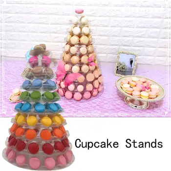 Macaron Prajitura Sta, 10 Nivel Cupcake Tower Suport Cupcake Tower Nunta Display Stand Clar Prajitura Desert Standuri pentru Nunta