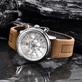 Mens Ceasuri BENYAR 2022 Ceas Pentru Barbati Brand de Top de Lux Sport Cuarț Ceas Cronograf Militare Impermeabil Luminos Reloj