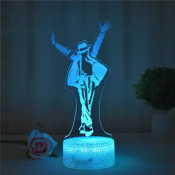 Michael Jackson 3D Lampa Acrilice LED de Noapte de Lumini de Neon Semn MJ Lampa de Crăciun, Decoratiuni de Craciun pentru Casa Dormitor Cadouri