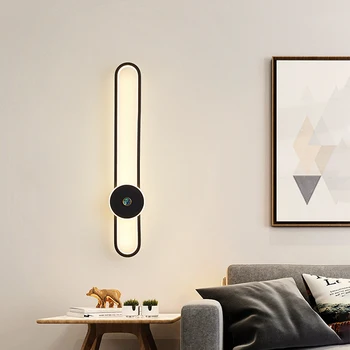 Minimalist Benzi Lampă de Perete LED Tranșee de Perete în Camera de zi Dormitor Lampă de Noptieră Creative Moderne Nordic Designer de Aur Lumina de Perete