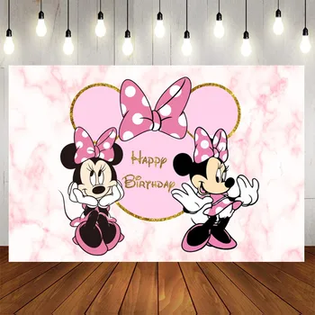 Minnie Mouse Fetele Petrecere de Aniversare Personalizate Fotografie Medii de Vinil, Pânză de Fundal pentru Copii de Duș Nunta Fundal