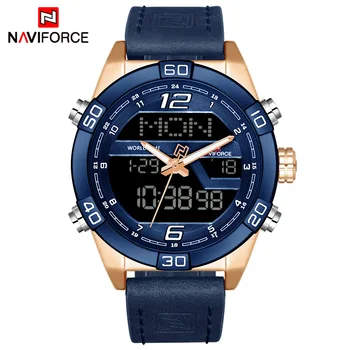 NAVIFORCE Brand de Lux Moda Barbati Ceasuri Sport Bărbați Impermeabil Cuarț Data de Om Ceas din Piele de Militari ai Armatei Încheietura Ceas