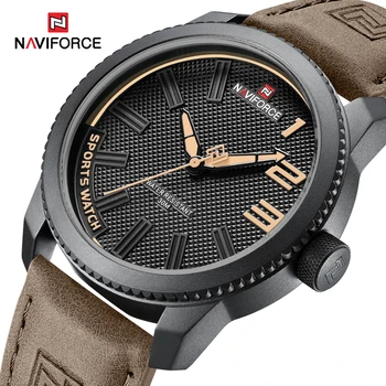 NAVIFORCE Top Brand de Lux Barbati Sport Cuarț Ceas de mână Sport Mens Analog Data Impermeabil Ceas Casual din Piele Ceas