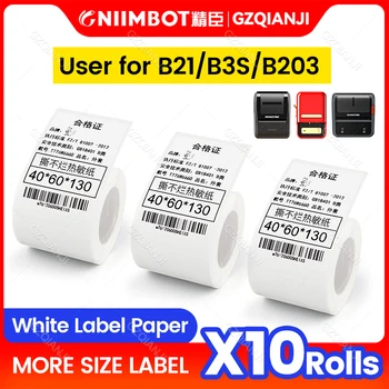 Niimbot B21 B3S B203 Termică Imprimantă de Etichete de Hârtie 10 Role Imprimantă de Buzunar Autocolant de Hârtie de Imprimare Impermeabil Oilproof Scratchproof