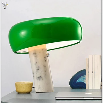 Nordic Designer Marmură Bază de Lampă de Masă de Culoare Fier de Ciuperci Art Lampa de Birou pentru Studiu Living Dormitor Decor Condus Alături de Iluminat