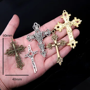Noul Farmec Clasic Placat cu Argint Catolică Crucea Pandantiv Colier Brățară de Metal Accesorii Bijuterii DIY Face