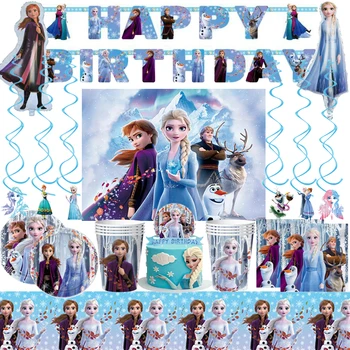 Noul Frozen 2 Ziua De Naștere Partidul Decoratiuni Anna Elsa Printesa De Unica Folosinta Tacamuri Farfurii De Masă Fondul Copil De Dus Provizii