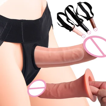 Noul Portabil Penisului Penis Artificial Gol Maneca Pentru Unisex Realist Pula Cu Chilotei SexToy Extensia Masturbatio Jucarii Anale Pentru Lesbiene