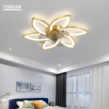 Nouă Flori de Fan pentru Living, Dormitor, Acasă, Lumini cu Led-uri Moderne Lampă de Tavan cu Control de la Distanță Luminozitate Corpuri