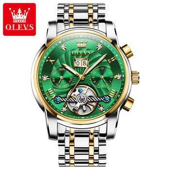 OLEVS Automatic Self-Wind Mecanice Ceasuri pentru Barbati Brand de Top de Lux Tourbillon Omul Ceas de mana rezistent la apa Ceasuri Reloj Hombre