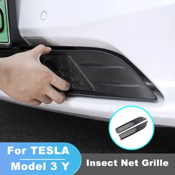 Pentru Tesla Model 3 Y Negre Grila Fata Insecte Net de Admisie a Aerului Mașină Inferioară a Barei de protecție Capota Dovada Mesh Grill Replacment ABS