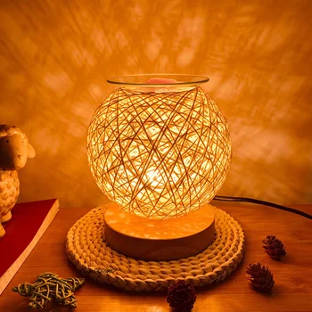 Personalitate Aromoterapie Lampa de Masa lucrate Manual, din Ratan de Topire de Ceara Lampa de Birou Romantic Lângă Lampă pentru Dormitor, Sufragerie Lumini