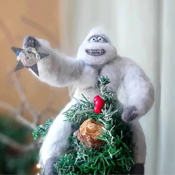 Pomul de crăciun Topper Abominabile Cimpanzei Hugger cu zâmbetul pe buze, Unic Vacanță de Crăciun Decoratiuni Amuzante Acasă Decor Petrecere