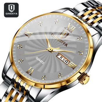 QINGXIYA Brand de Top Ceas de Barbati din Oțel Inoxidabil de Afaceri Prezent Ceas rezistent la apa Luminos Ceasuri Mens Sport de Lux Cuarț Ceas