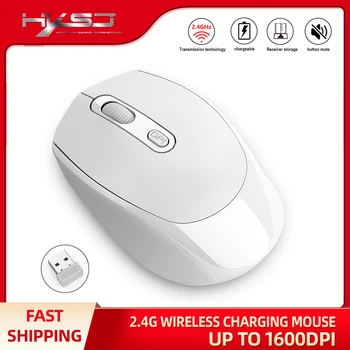 Reîncărcabilă 2.4 G Mouse Wireless 4D Tăcut Design 1600DPI Prindere Confortabilă Material ABS Built-in de 500 mAh Baterie cu Litiu