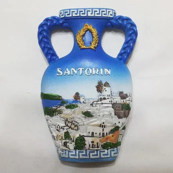 Santorini Atracții Vaza 3D Frigider Magneți de Frigider Grecia Turism, magazin de Suveniruri Magnetice Autocolante Decor Acasă