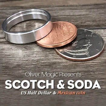 Scotch & Soda (NE o Jumătate de Dolar) Trucuri Magice cu Monede Apare Dispare Magia Magician Aproape Iluzii, Trucuri de Mentalism elemente de Recuzită