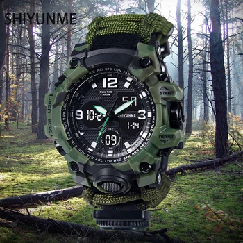 SHIYUNMEI Brand Bărbați Ceas Sport Dual Display Ceasuri Quartz Rezista Militare Ceas Digital Impermeabil Ceas Busola