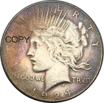 Statele Unite Ale Americii 1 Dolar Pace Dolar 1924 Alama Placat Cu Argint Copia Fisei