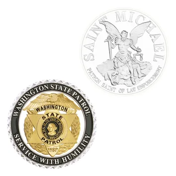 Statele UNITE ale americii de Stat de la Washington de Patrulare Moneda de Colectie din Argint Placat cu Suveniruri și Cadouri Saint Michael Monedă Comemorativă