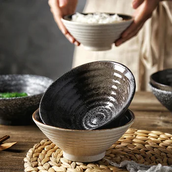 Stil japonez tacamuri ceramice set castron retro singur castron de tăiței de vest restaurant orez bol mic de supa de alimentatie castron hous