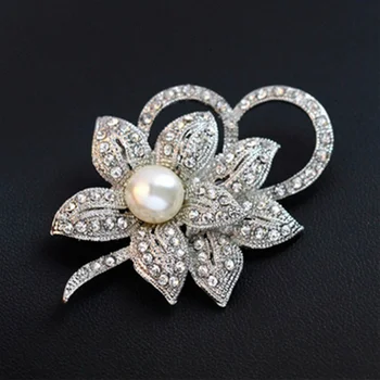 Stras Floare Brose Vintage Perle Broșă Corsaj Pin Pentru Femei Nunti Petreceri Brosa Ace Cadouri Bijuterii