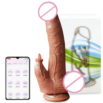 Swing Telescopic Dildo Vibrator Pentru Femei Big Penis Real De La Distanță De Control De Încălzire Jucarii Sexuale Femei Ventuza Masturbatori