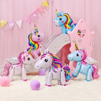 Unicorn Baloane Folie Happy Birthday Decoratiuni Petrecere Copil De Dus De Gen Dezvăluie Consumabile Partid Evenimente, Decor Nunta Accesorii