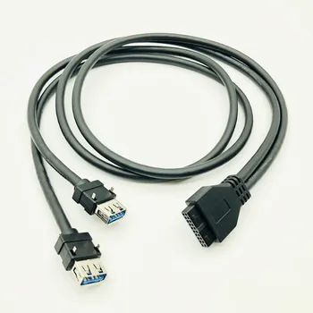 USB 3.0 pe Panoul Frontal Cablu Conector USB, Cablu USB 3.0 de Mare Viteză de 20-pin pentru Dual Porturi USB3.0 Hub cu Picior Fixe pentru Calculator PC