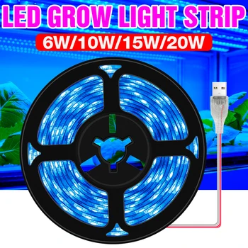 USB Plante Cresc Lumini 0,5 m 1m 2m 3m Impermeabil Spectru Complet Benzi cu LED-uri de Flori Fito Lampa LED cu efect de Seră Creșterea Cutie Hidroponice