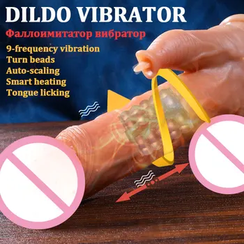 vibrator mare 2 ÎN 1vibrator artificial penis telescopic leagăn încălzire silicon dildo-uri de la distanță de control de vibratoare pentru femei jucării pentru adulți