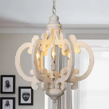 Vintage Lemn Candelabru de Iluminat Pentru Camera de zi Bderoom Bucătărie Candelabre fermă Loft Retro Interior Lampa cu Lumini de Prindere